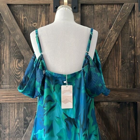 NWT Spaghetti Strap Long Summer Floral Sexy Backless Formal Wedding Guest Dress - Picture 10 of 15